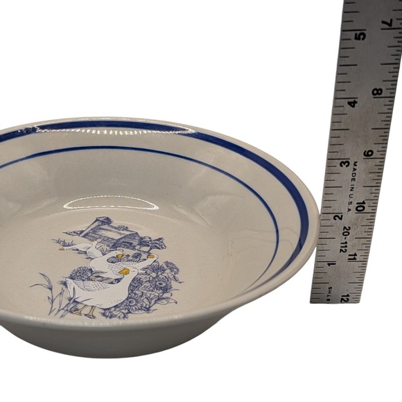 Vintage Century Stoneware Bowl Cereal‎ Soup Goose Barn Blue 1980s Seven In SEE - Picture 11 of 11